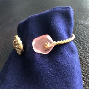 Tory Burch Rolled Brass Resin Cuff Bracelet